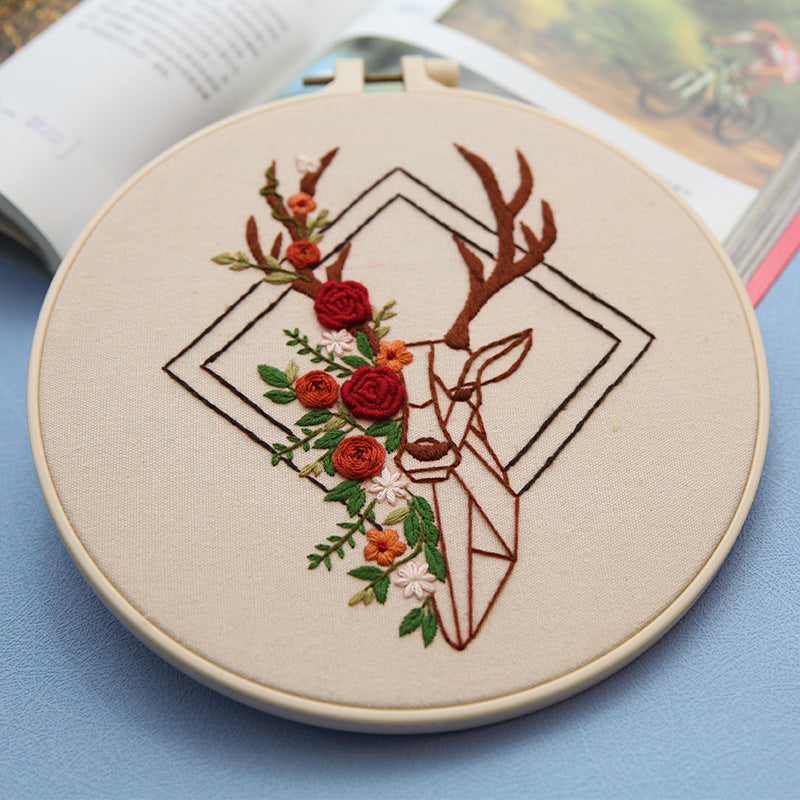 Abstract Geometric Pattern Embroidery Handmade Wall Art