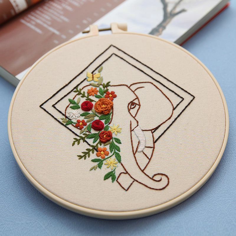 Abstract Geometric Pattern Embroidery Handmade Wall Art