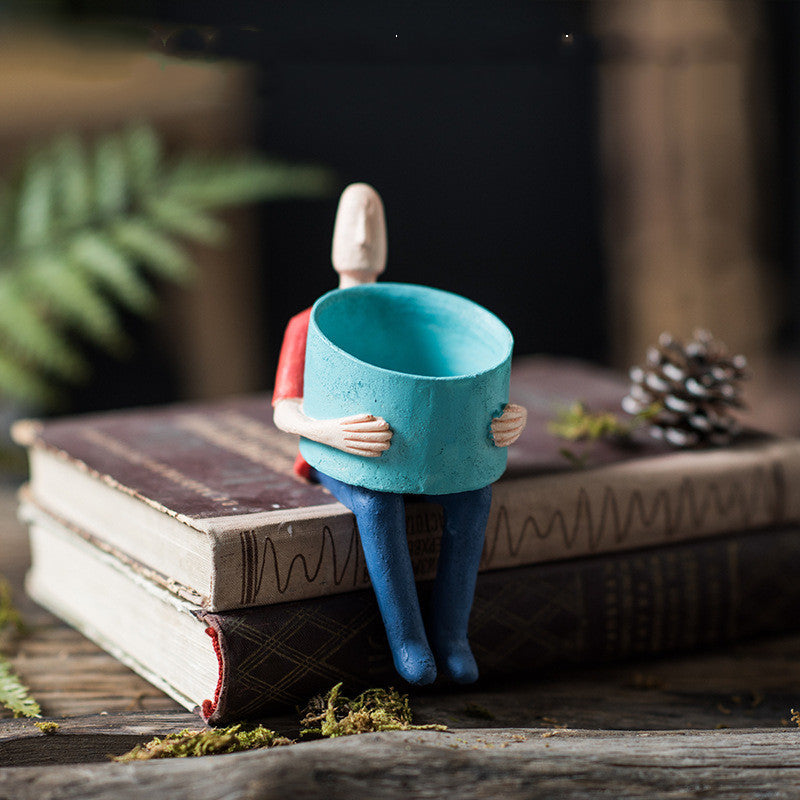Abstract cartoon potted garden flower pot